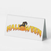 Plaque De Table Sorcière citrouille d'Halloween (Verso)