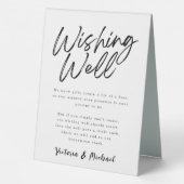 Plaque De Table Souhaiter bien Noir & Blanc Script Mariage (Verso)