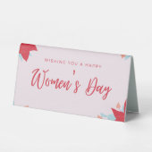 Plaque De Table Souhaitez rose fête des femmes heureuse (Recto)