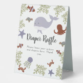 Plaque De Table Sous l'onglet Pastel du Baby shower de mer (Recto)