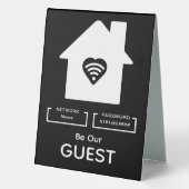 Plaque De Table Soyez notre invité WIFI information Mot de passe H (Verso)