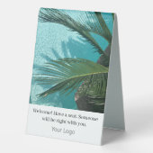 Plaque De Table Spa Hair and Makeup Resort Bienvenue votre logo (Verso)