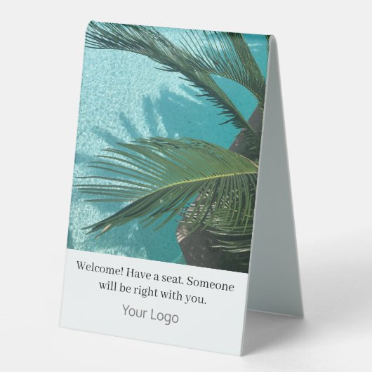 Plaque De Table Spa Hair and Makeup Resort Bienvenue votre logo (Recto)