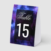Plaque De Table Space Nebula Purple Galaxy Wedding Table Number (Verso)