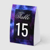 Plaque De Table Space Nebula Purple Galaxy Wedding Table Number (Recto)
