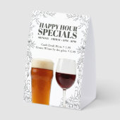 Plaque De Table Spécialités de Happy Hour du Restaurant Bistro Des (Verso)
