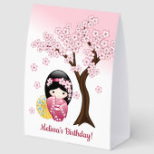 Plaque De Table Spring Kokeshi Doll Cute Japanese Geisha (Arrière)