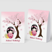 Plaque De Table Spring Kokeshi Doll Cute Japanese Geisha (Recto/Verso)