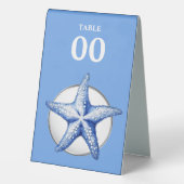Plaque De Table Starfish bleu blanc mariage anniversaire luxueux (Verso)