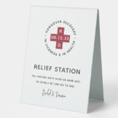 Plaque De Table Station de secours de Hangover mariage (Recto)