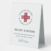 Plaque De Table Station de secours de Hangover mariage (Verso)