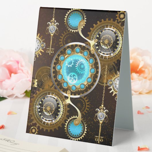 Plaque De Table Steampunk Rusty Background (In SItu (Mariage))