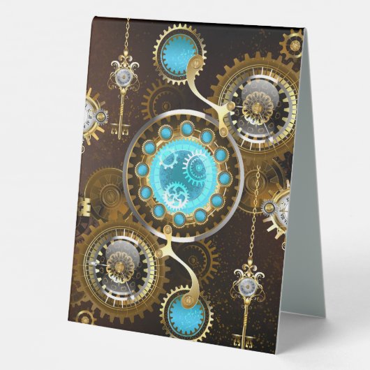 Plaque De Table Steampunk Rusty Background (Verso)