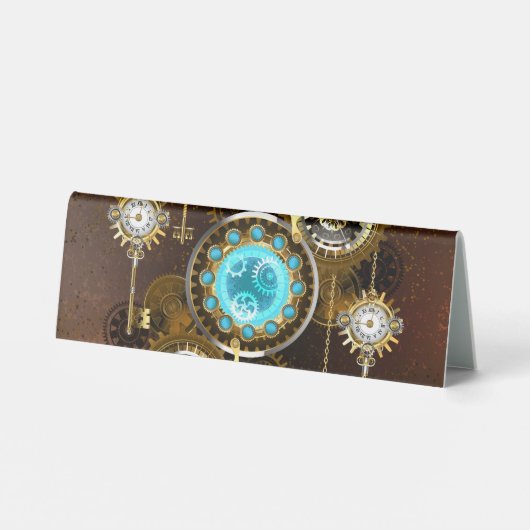Plaque De Table Steampunk Rusty Background (Verso)