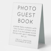 Plaque De Table Stick Photo in Photo Guest Book Mariage Signer (Recto)