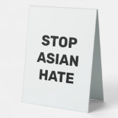 Plaque De Table Stop Asian Hate, noir blanc Panneau de la tente de (Verso)