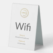 Plaque De Table Style Ajouter votre logo Wifi Détails sur le blanc (Recto)