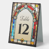 Plaque De Table Style de verre tendu Mariage unique Numéro de tabl (Recto)