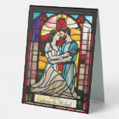 Plaque De Table Style de verre tendu Mariage unique Numéro de tabl (Verso)