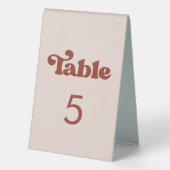 Plaque De Table Stylé retro pêche rose Numéro de tableau (Verso)