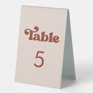 Plaque De Table Stylé retro pêche rose Numéro de tableau