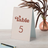 Plaque De Table Stylé retro pêche rose Numéro de tableau (En SItu (Tableau))