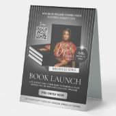 Plaque De Table Stylish Black & Silver Author Book Launch Release (Recto)