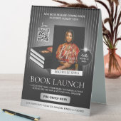Plaque De Table Stylish Black & Silver Author Book Launch Release (En SItu (Tableau))