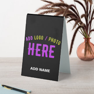 PLAQUE DE TABLE STYLISH MODERN CUSTOMIZABLE BLACK VERIFIED BRANDED