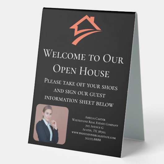 Plaque De Table Stylish Unique Black Real Estate Agent (Recto)