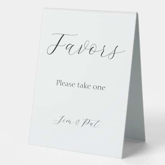 Plaque De Table Stylized Script Wedding Favors (Recto)