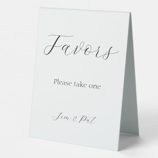 Plaque De Table Stylized Script Wedding Favors (Verso)