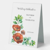 Plaque De Table Sublime Aquarelle Coquelicots Rouges dans un Style (Recto)