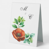 Plaque De Table Sublime Aquarelle Coquelicots Rouges dans un Style (Verso)
