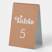 Plaque De Table Sucre brun rétro élégant Numéro de tableau (Verso)