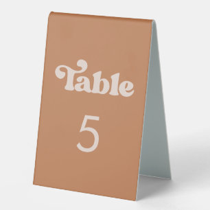 Plaque De Table Sucre brun rétro élégant Numéro de tableau