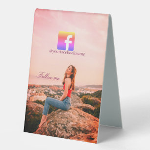 Plaque De Table suivez-nous nom d'utilisateur facebook médias soci