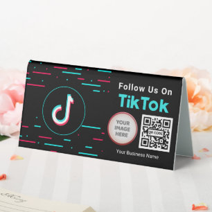 Plaque De Table Suivez-nous sur le code QR des médias sociaux TikT