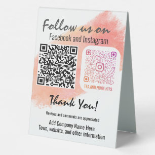 Plaque De Table Suivez-nous sur les médias sociaux 