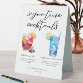 Plaque De Table Summer Sangria Blue Beach Signature Cocktails Menu (En SItu (Tableau))