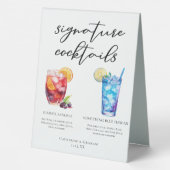 Plaque De Table Summer Sangria Blue Beach Signature Cocktails Menu (Verso)