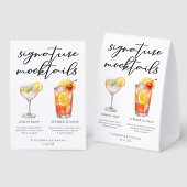 Plaque De Table Summer Wedding Mocktails Lemon Drop Sunrise Menu (Recto/verso)