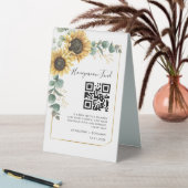 Plaque De Table Sunflower Floral Eucalyptus Honeymoon Fund Code QR (En SItu (Tableau))