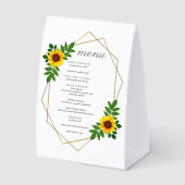 Plaque De Table Sunflower Geometric Wedding Menu (Recto)