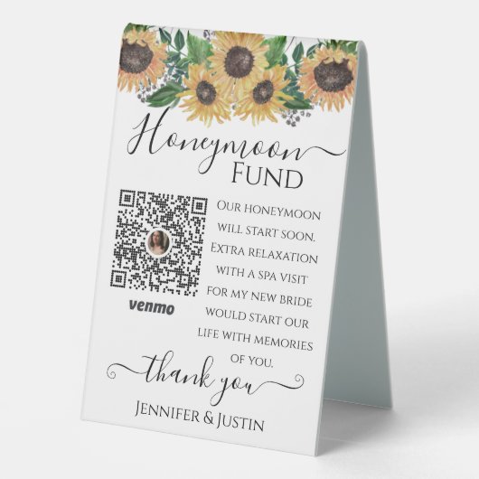 Plaque De Table Sunflower Idées Mariage Réception Venmo Code Table (Verso)