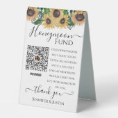 Plaque De Table Sunflower Idées Mariage Réception Venmo Code Table (Recto)