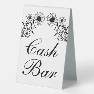 Plaque De Table Sunflower Mariage Cash Bar Rustique Fleur sauvage