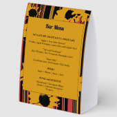 Plaque De Table Sunflower Summer Gold Red Wedding Bar Menu (Recto)