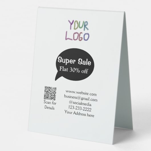 Plaque De Table super-vente escompte d'entreprise numérisation cod (Verso)