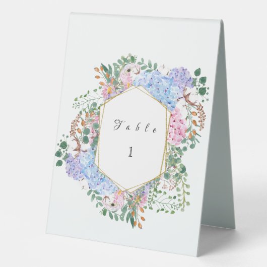 Plaque De Table Support de table mariage Hydrangea (Recto)
